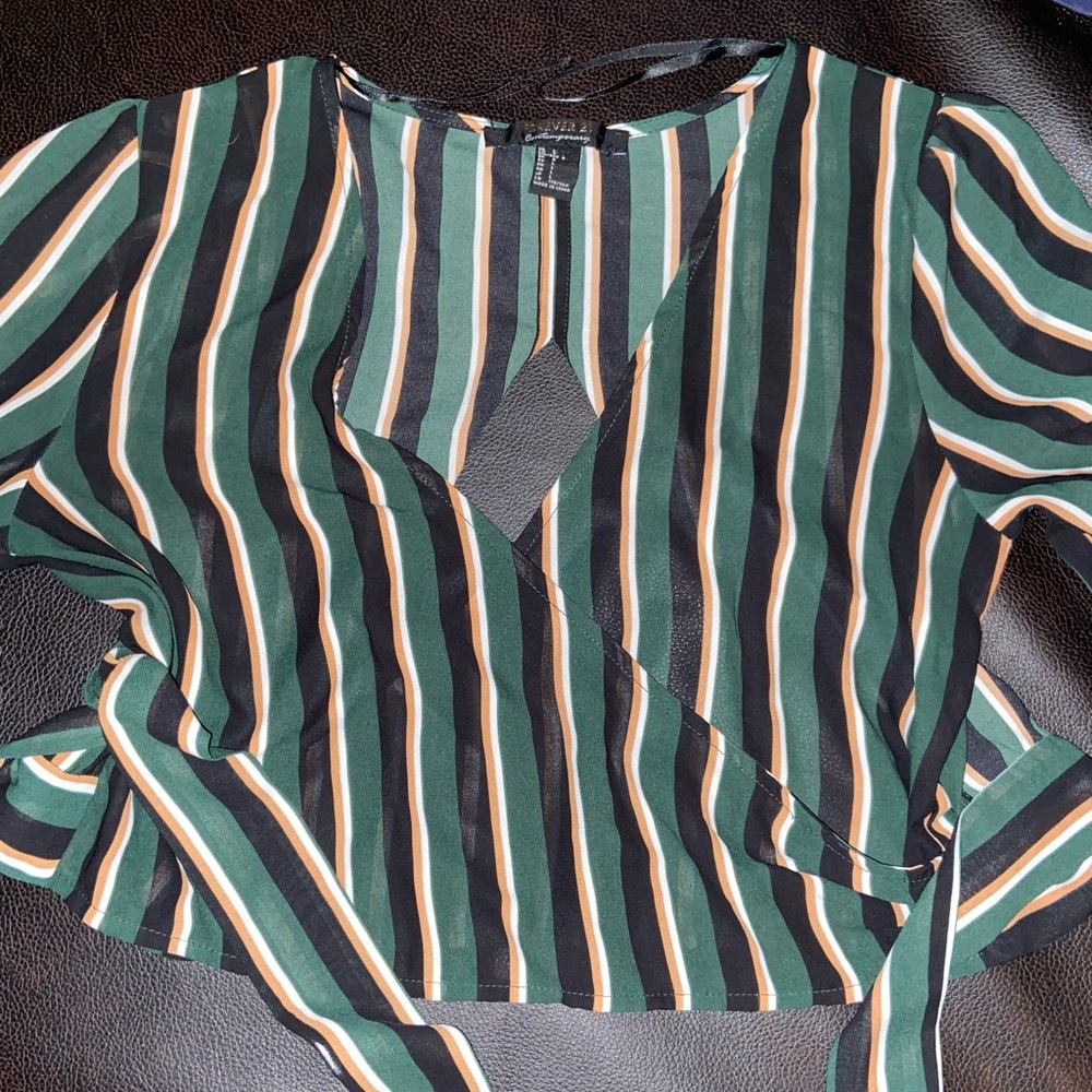 Stripped Tie Crop Top